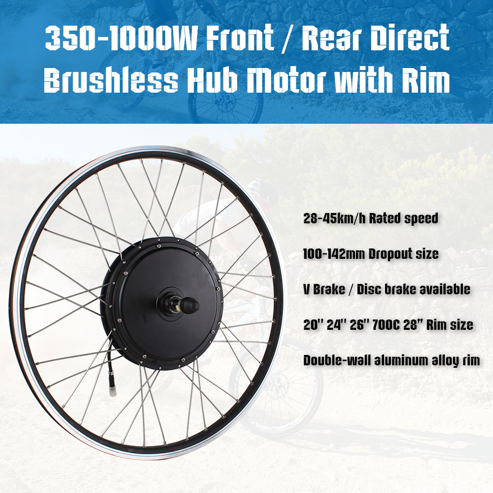 48v 500w Direct Hub Motor Kit Front And Rear Wheel Electric Bike Conversion Kit